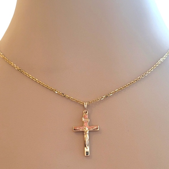 10K Yellow Gold Crucifix Charm Pendant #20528 - Picture 5 of 6